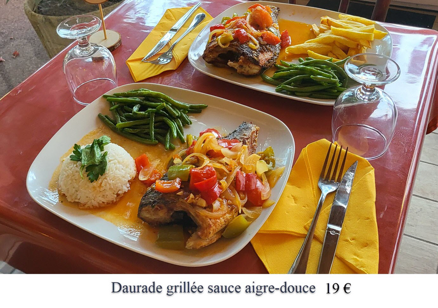 Daurade grillée sauce aigre-douce 19€