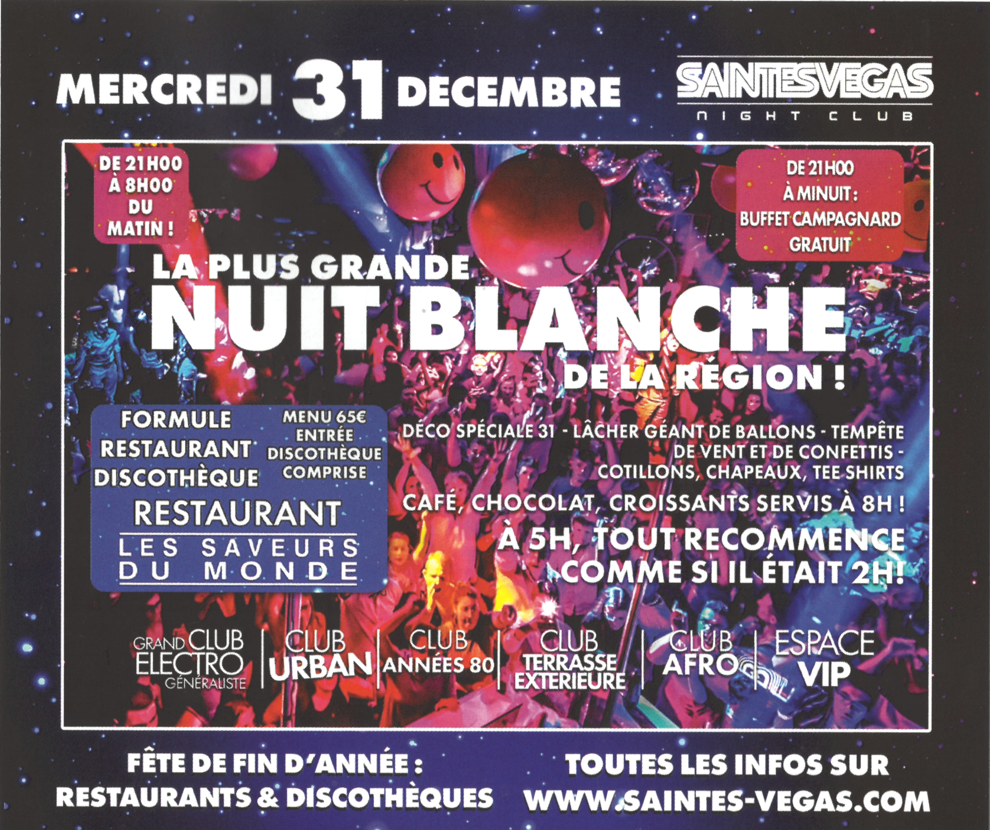 Saintes Vegas Night Club - Grande nuit blanche