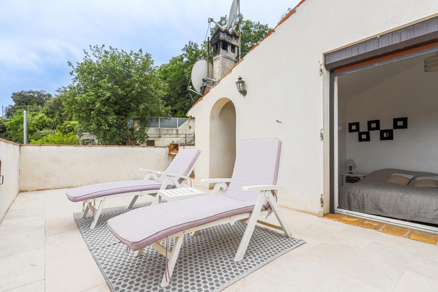 Gîte Le Clos du Noyer Renard-Terrasse Chambre vue mer-La Gaude-Gîtes de France Alpes-Maritimes  