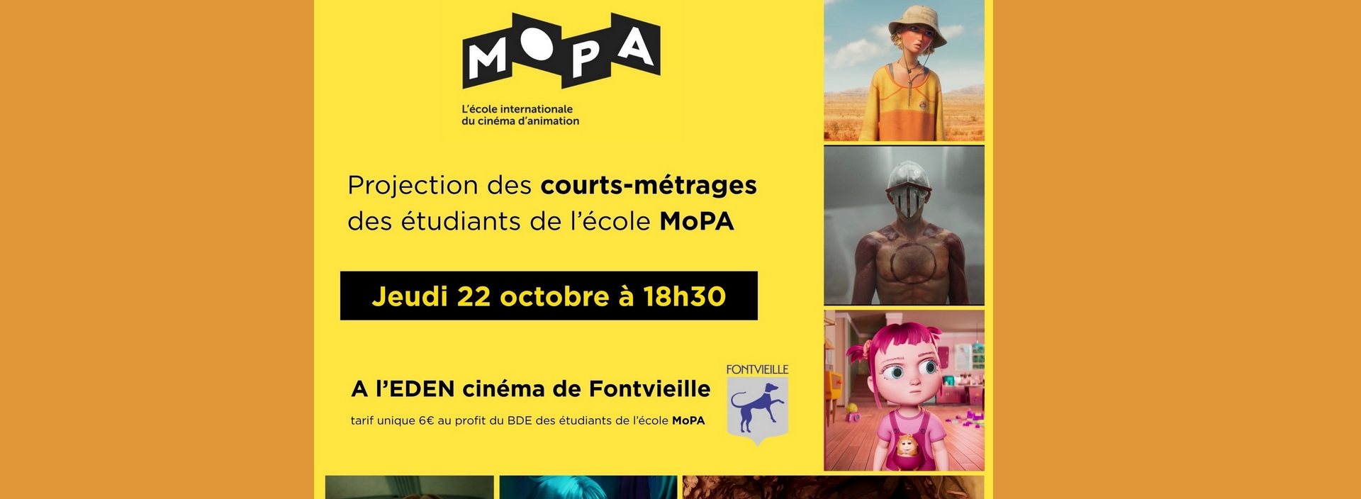 Projection des courts-métrages des étudiants de l'école MoPA