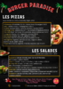Carte pizza et salade Ⓒ Burger paradise
