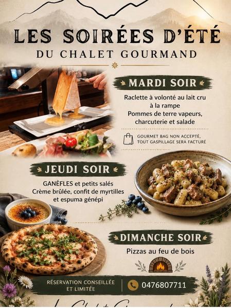 Les soirées d'été du Chalet Gourmand "La Raclette à volonté"