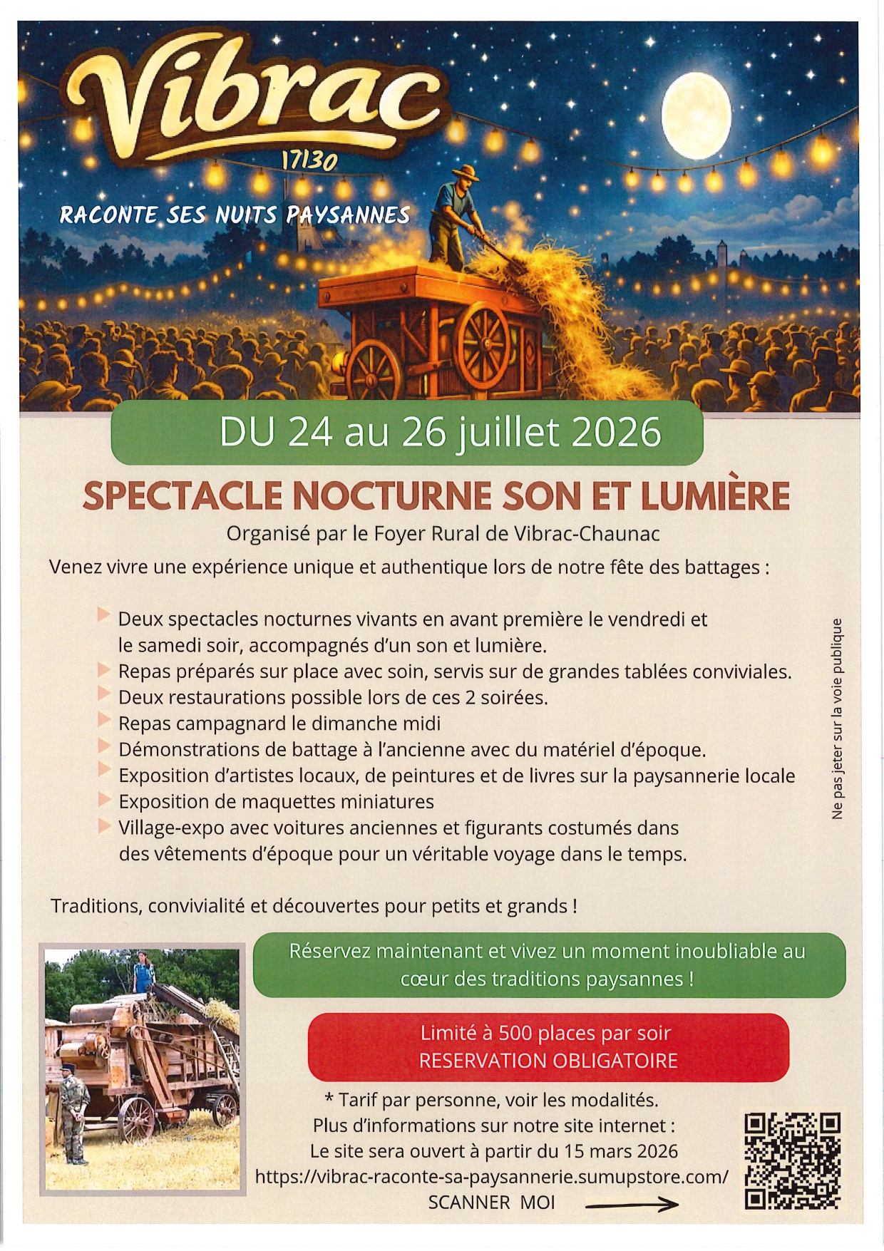 Vibrac raconte ses nuits paysannes : spectacle son et lumière