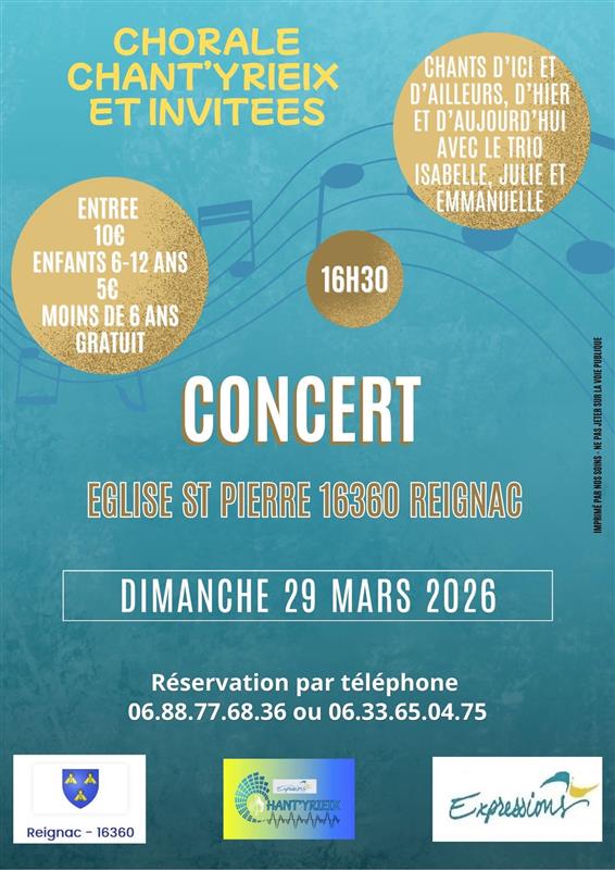 Concert - chorale, chant'yrieix et invitees