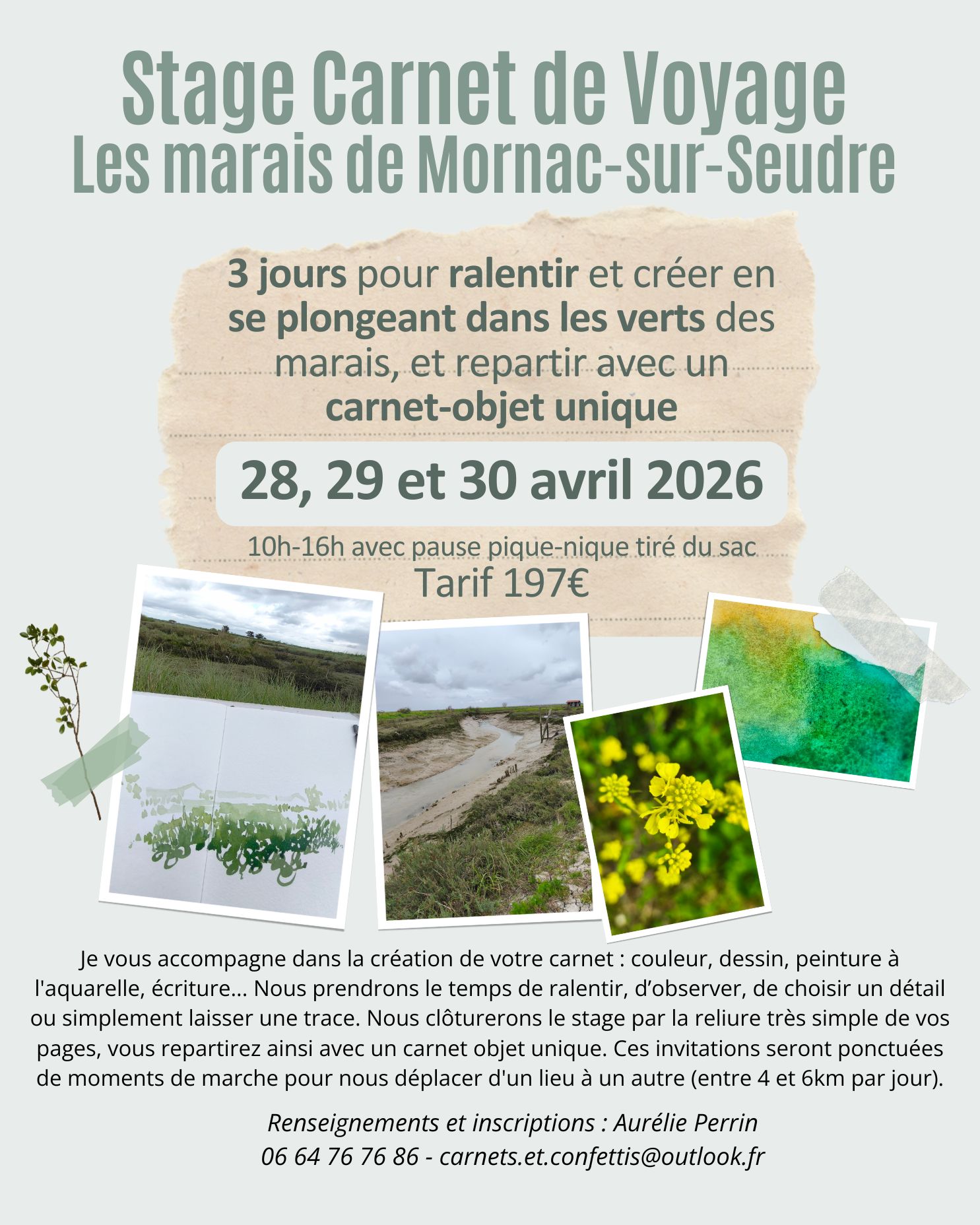 Stage Carnet de Voyage - Les Marais de Mornac-sur-Seudre