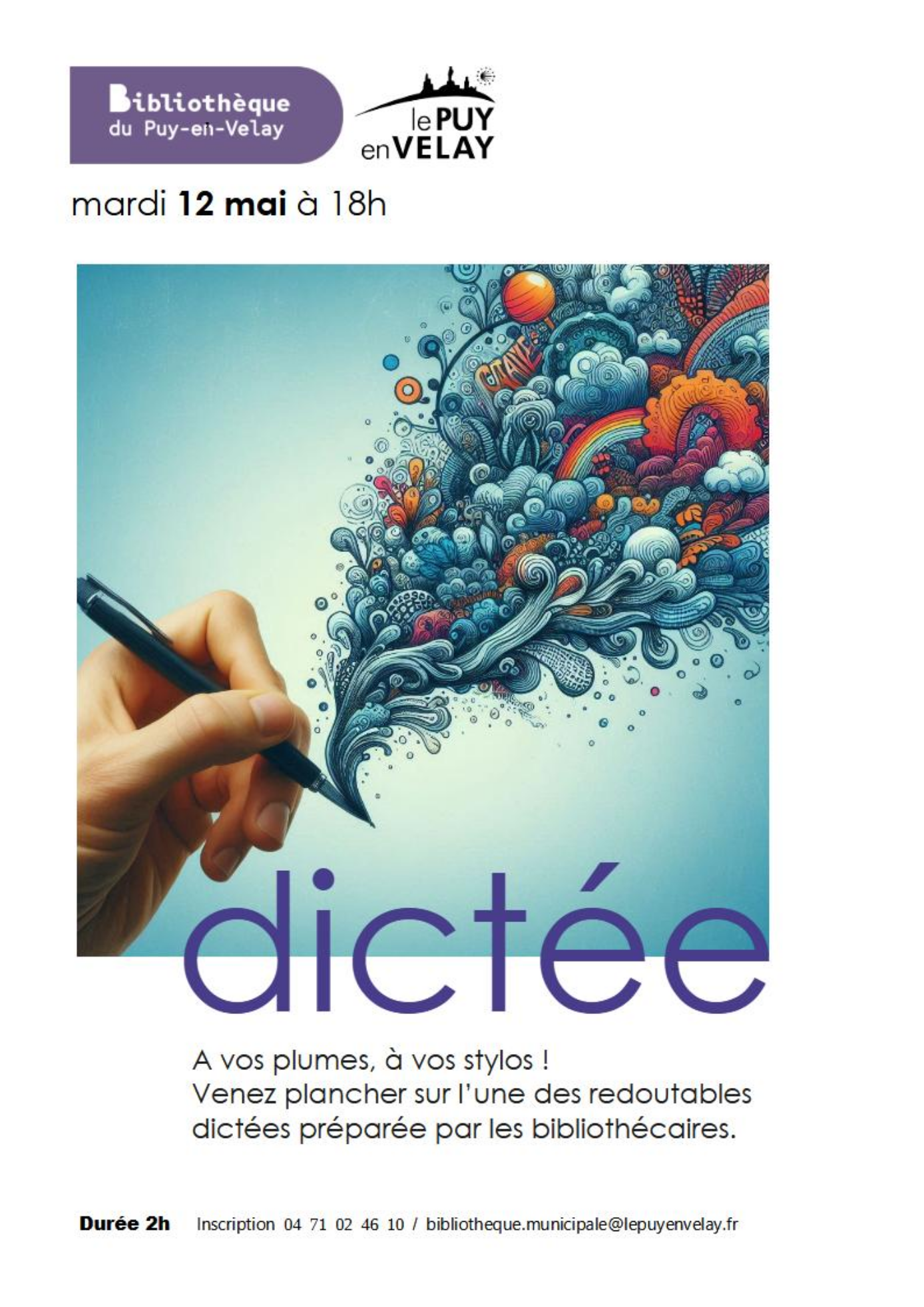 Bibliothèque du Puy : Dictée