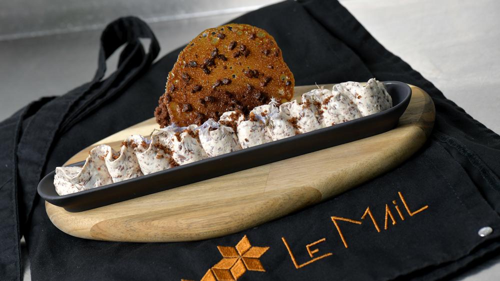 Une mousse chocolat Stracciatella Valrhona
