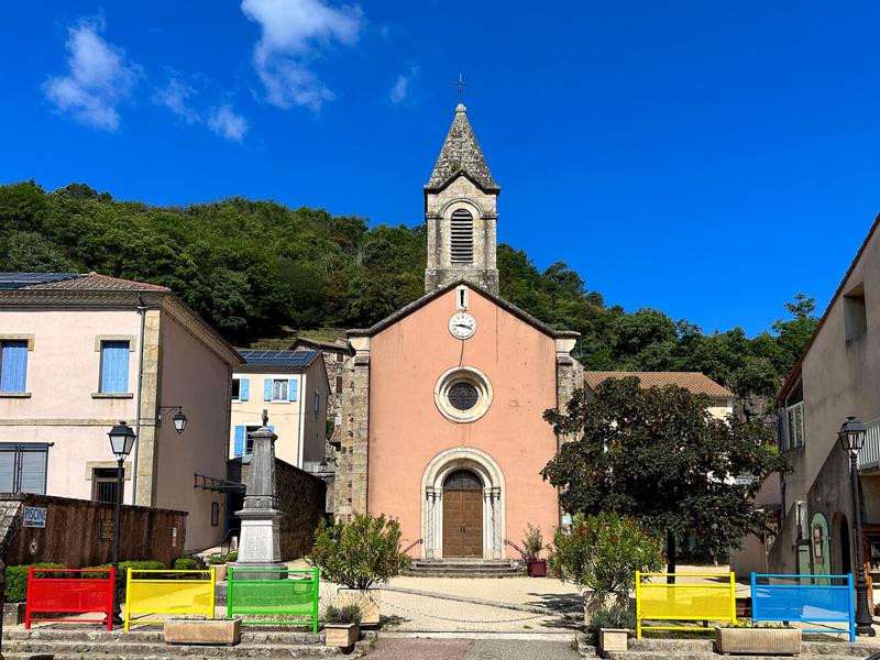Pont de Labeaume - Borne milliaire gallo-romaine été 2 ©sourcesetvolcans