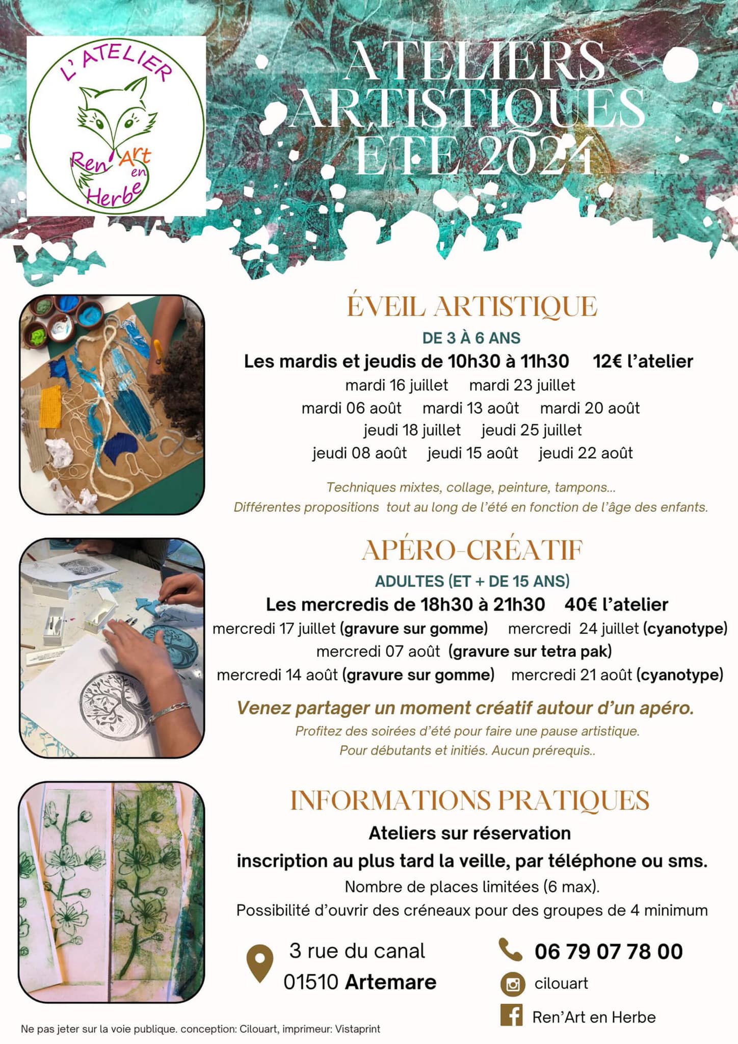 Art workshops by Ren art en Herbe: mixed media creations (cutting, collage,  painting, etc.) for ages 7 and up. (Artemare) | bugeysud