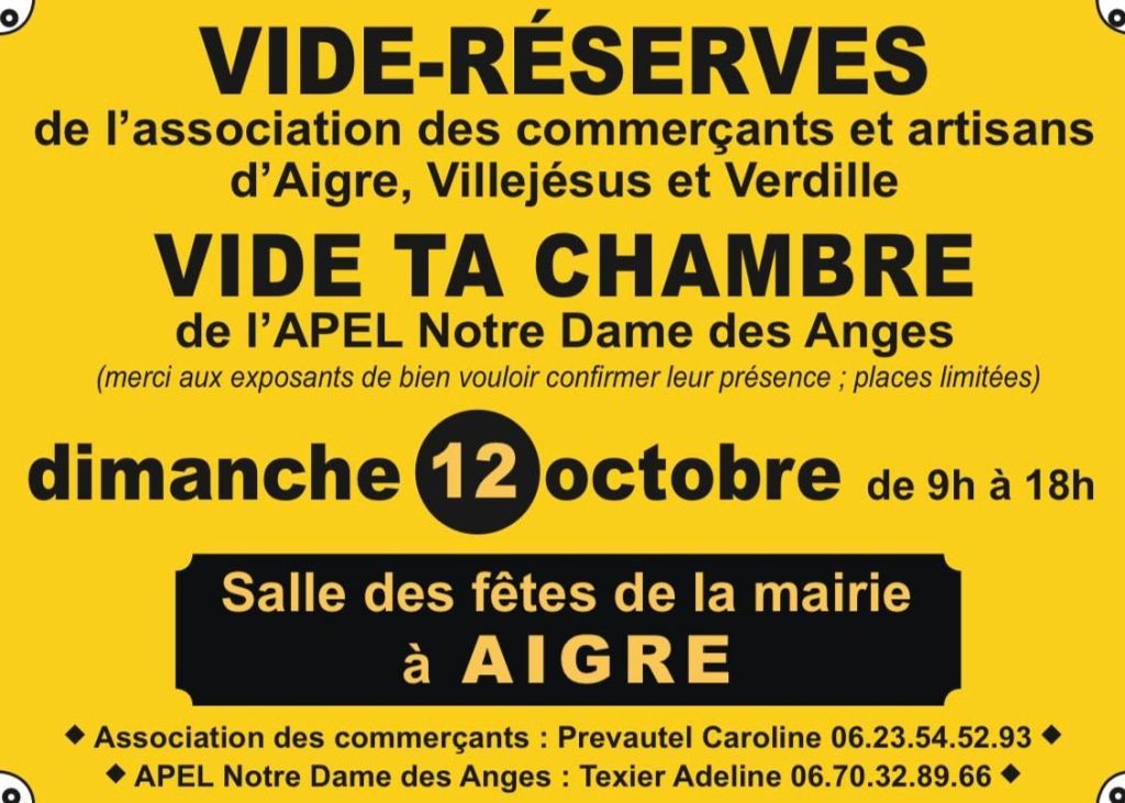 Vide réserves et vide ta chambre