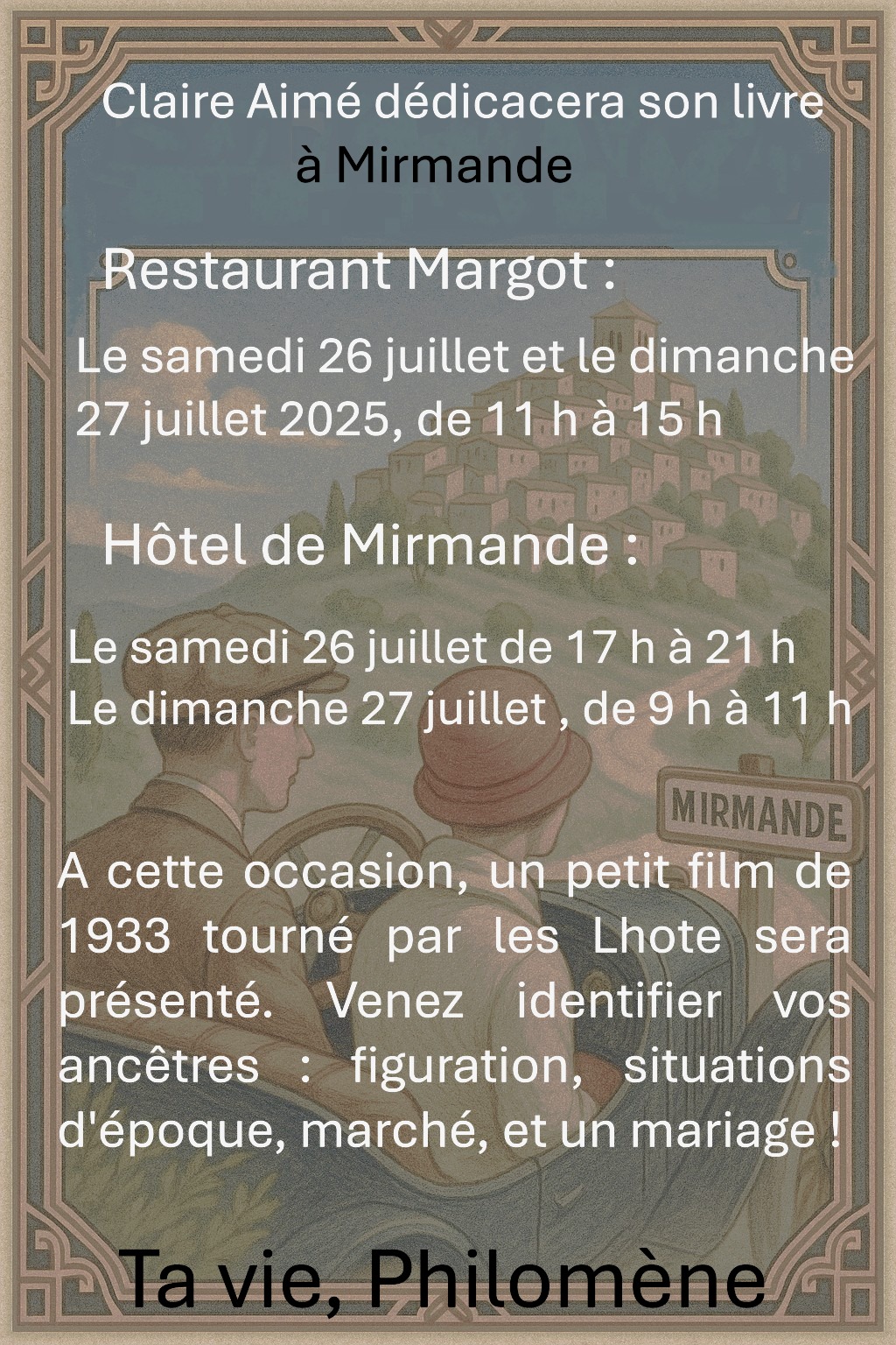 Dédicace de Claire Aimé