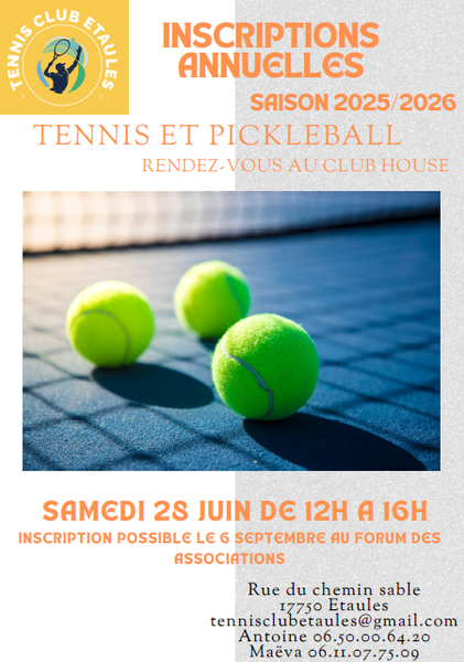Tennis club  étaules / inscriptions annuelles