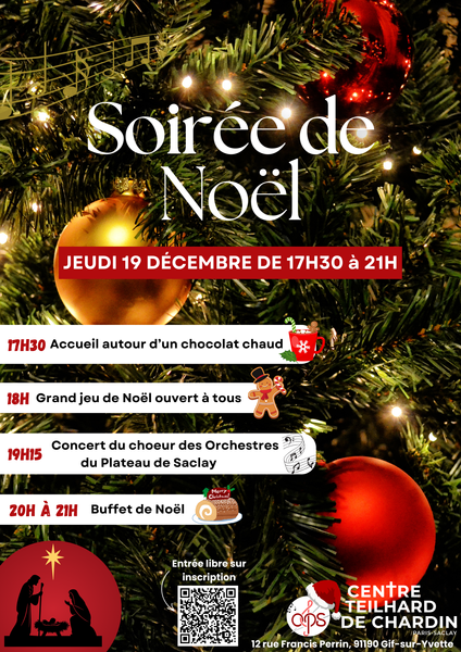 Soirée de Noël au Centre Teilhard de Chardin Le 19 déc 2024