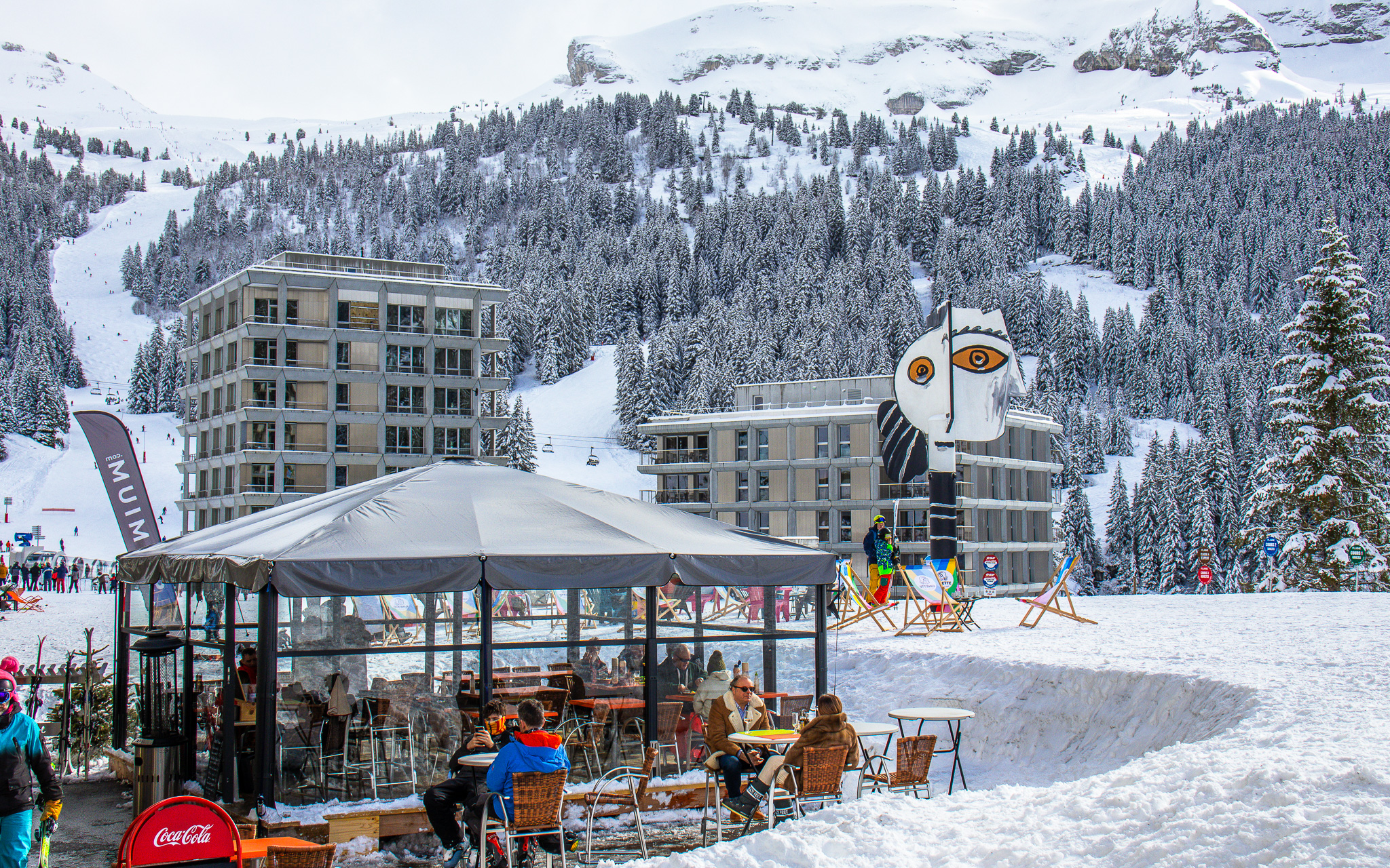 La terrasse couverte et chauffée du Grain de Sel