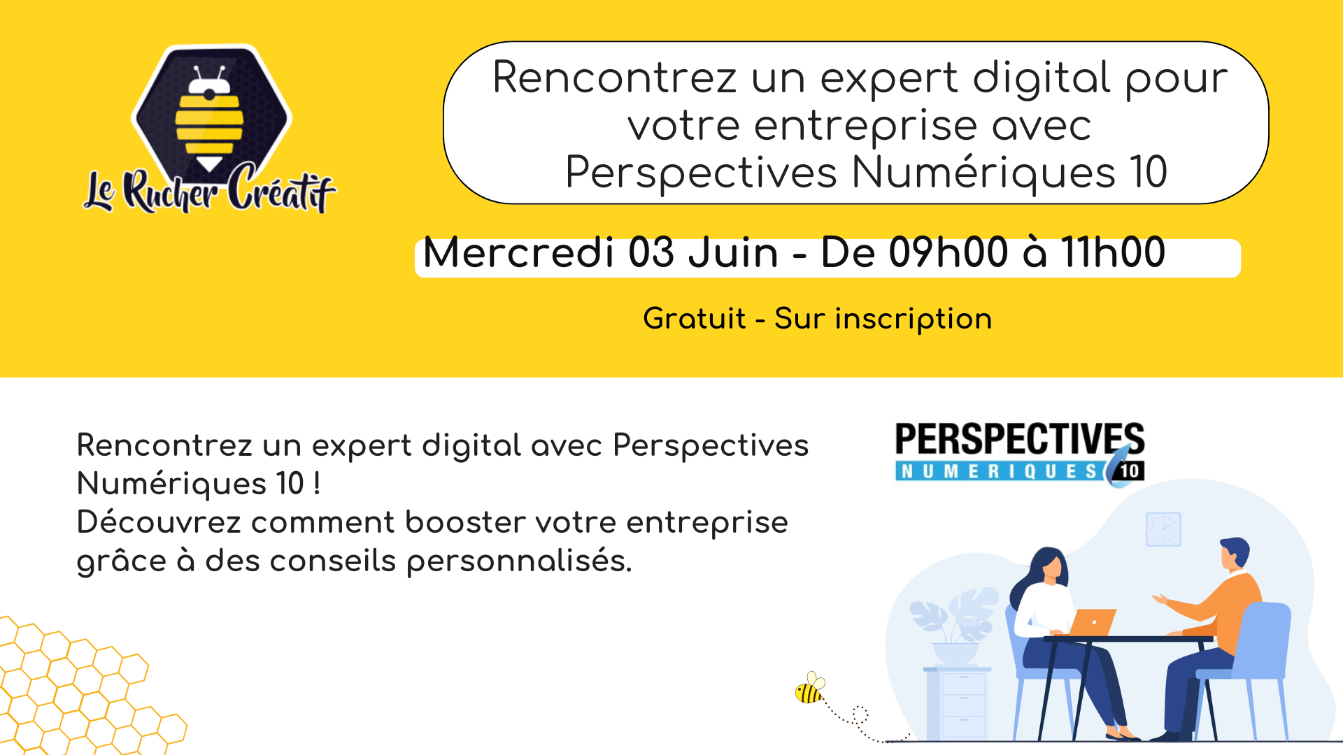 Rencontrez un expert digital pour votre entreprise avec Perspectives Numériques 10 — visuel événement