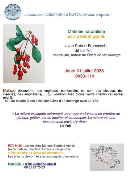 Balade naturaliste pour petits et grands avec Le Yéti_Abriès-Ristolas