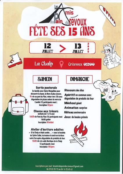 15 ans des Amis du Pain de Crévoux_Crévoux - © Les Amis du Pain de Crévoux 15 ans des Amis du Pain de Crévoux_Crévoux - © Les Amis du Pain de Crévoux