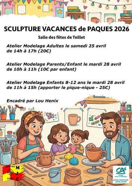 Atelier modelage enfants de 8 à 12 ans
