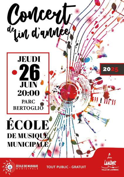 Concert de fin d'année de l'Ecole de Musique