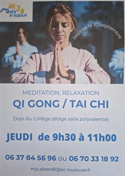 Reprise atelier qi gong / tai chi chuan à la MJC d’Alban