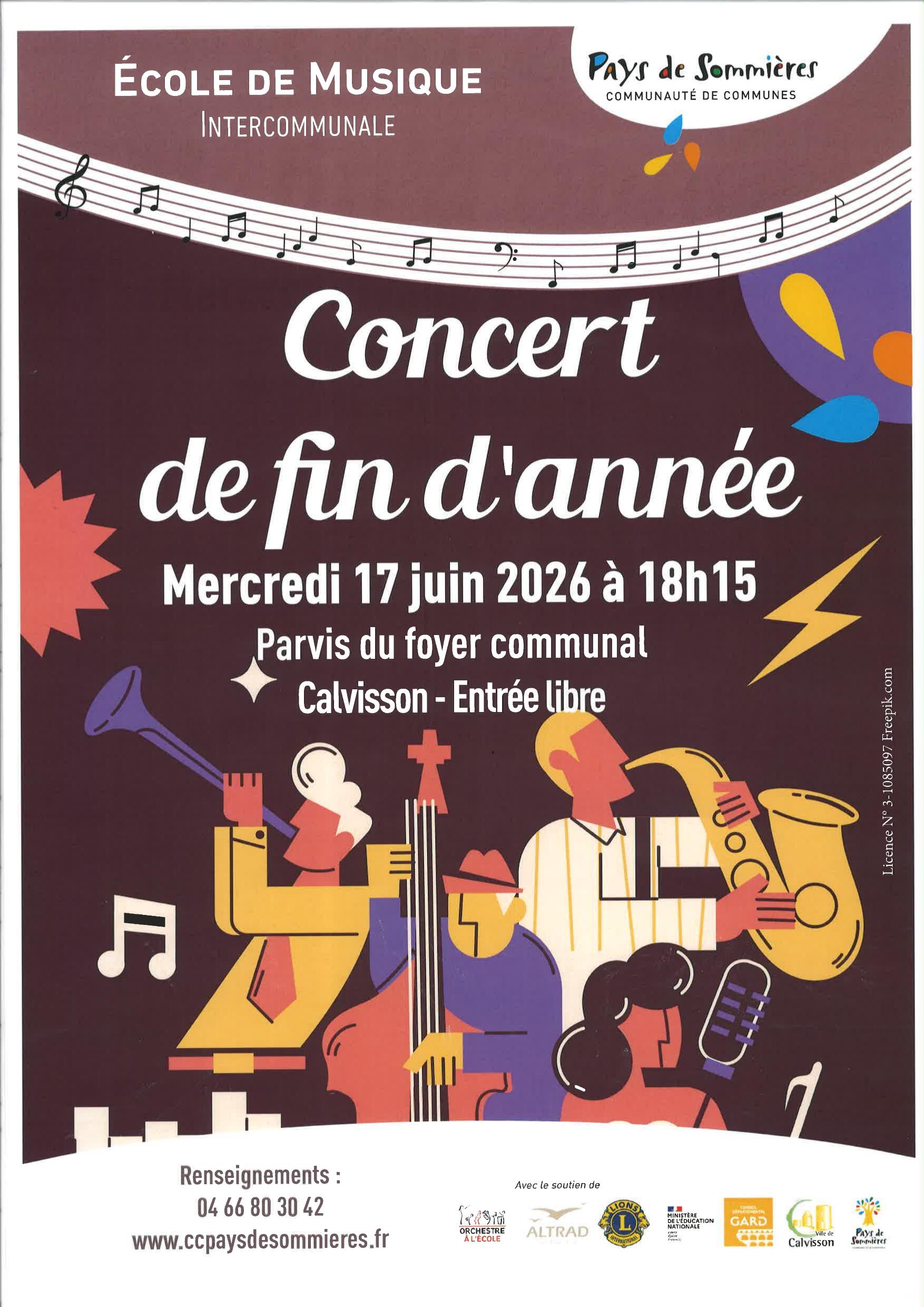 Concert de fin d’année – École de musique Intercommunale