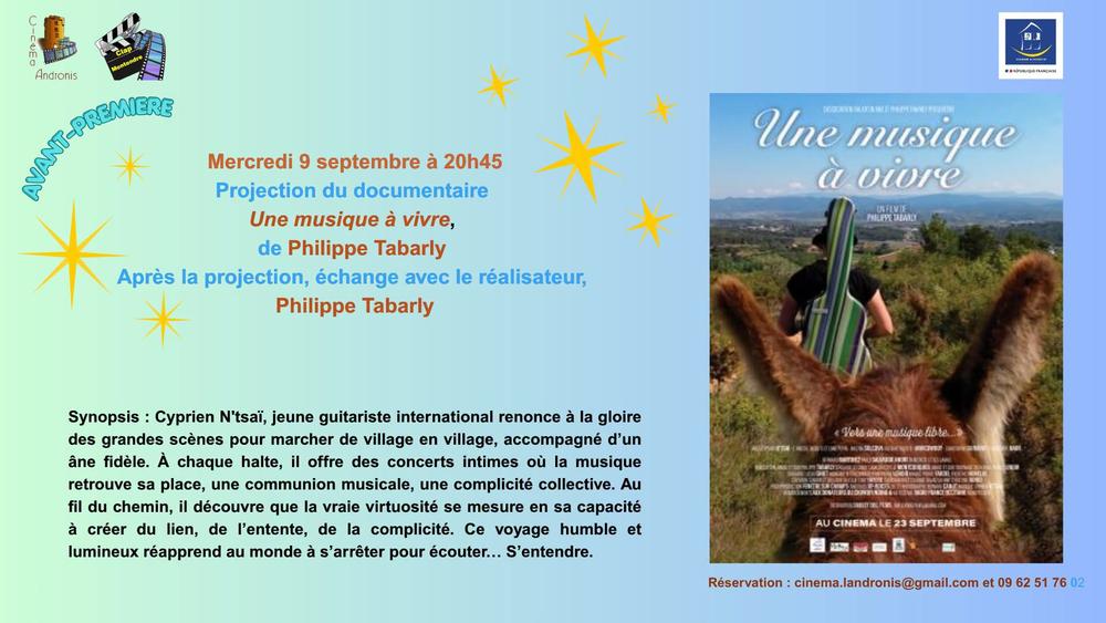 Projection du documentaire Une Musique à Vivre au cinéma