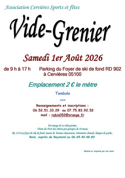 Vide Grenier au Foyer de ski de fond