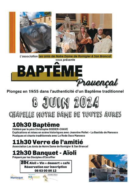 Baptême traditionnel Provençal Le 8 juin 2024