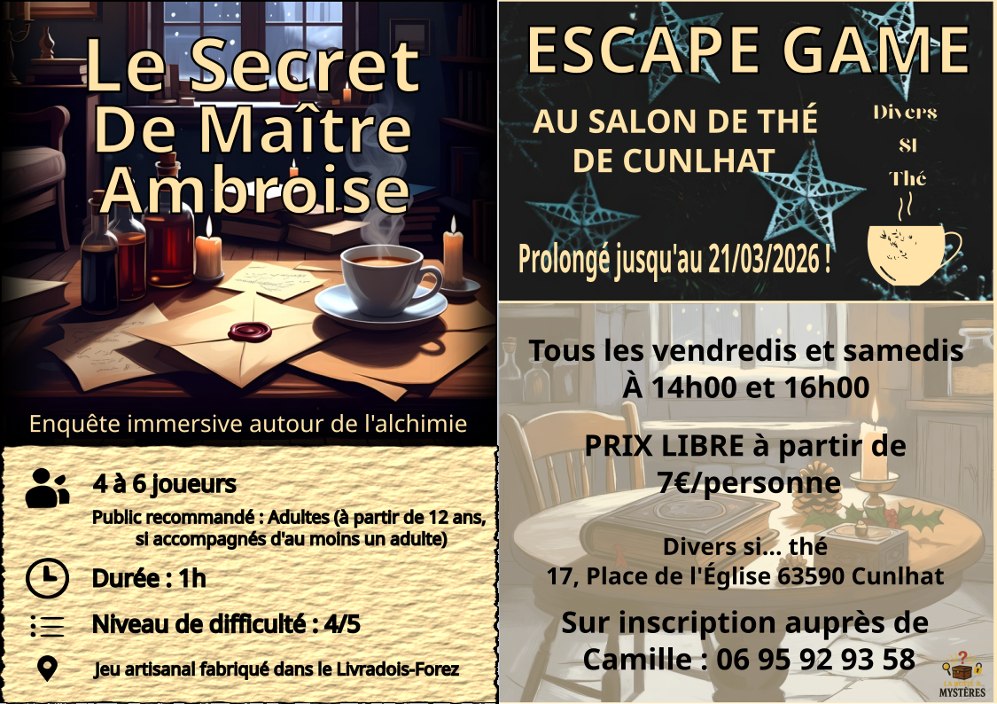 Escape Game « Le Secret de Maître Ambroise » // Cunlhat