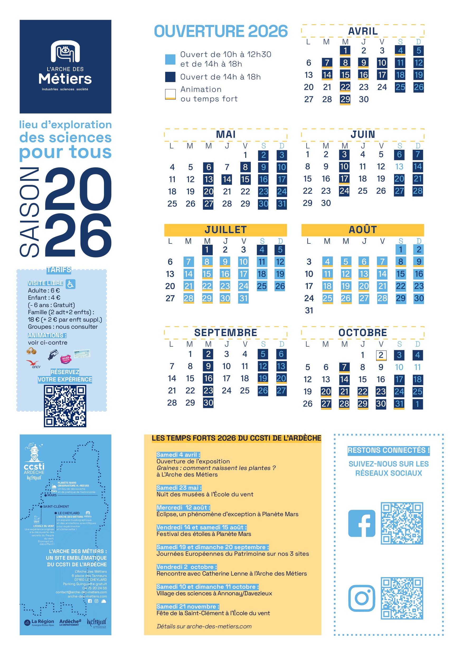 Horaires 2026