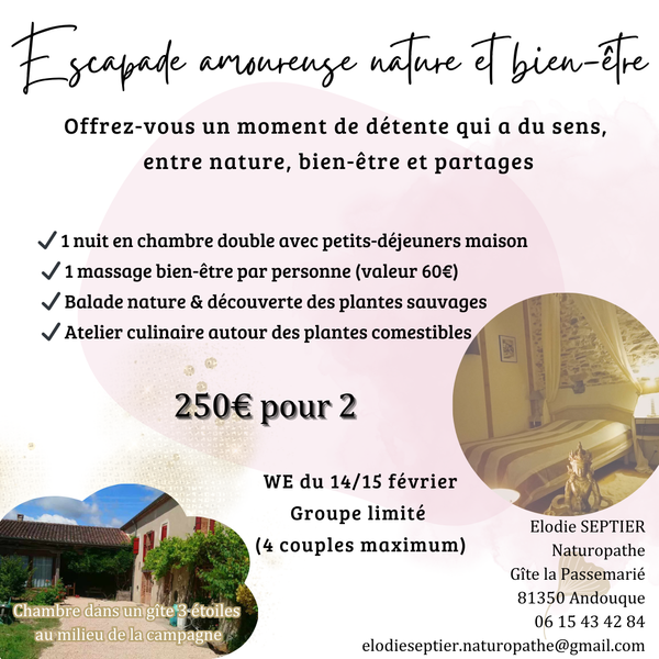 Escapade amoureuse nature et bien être