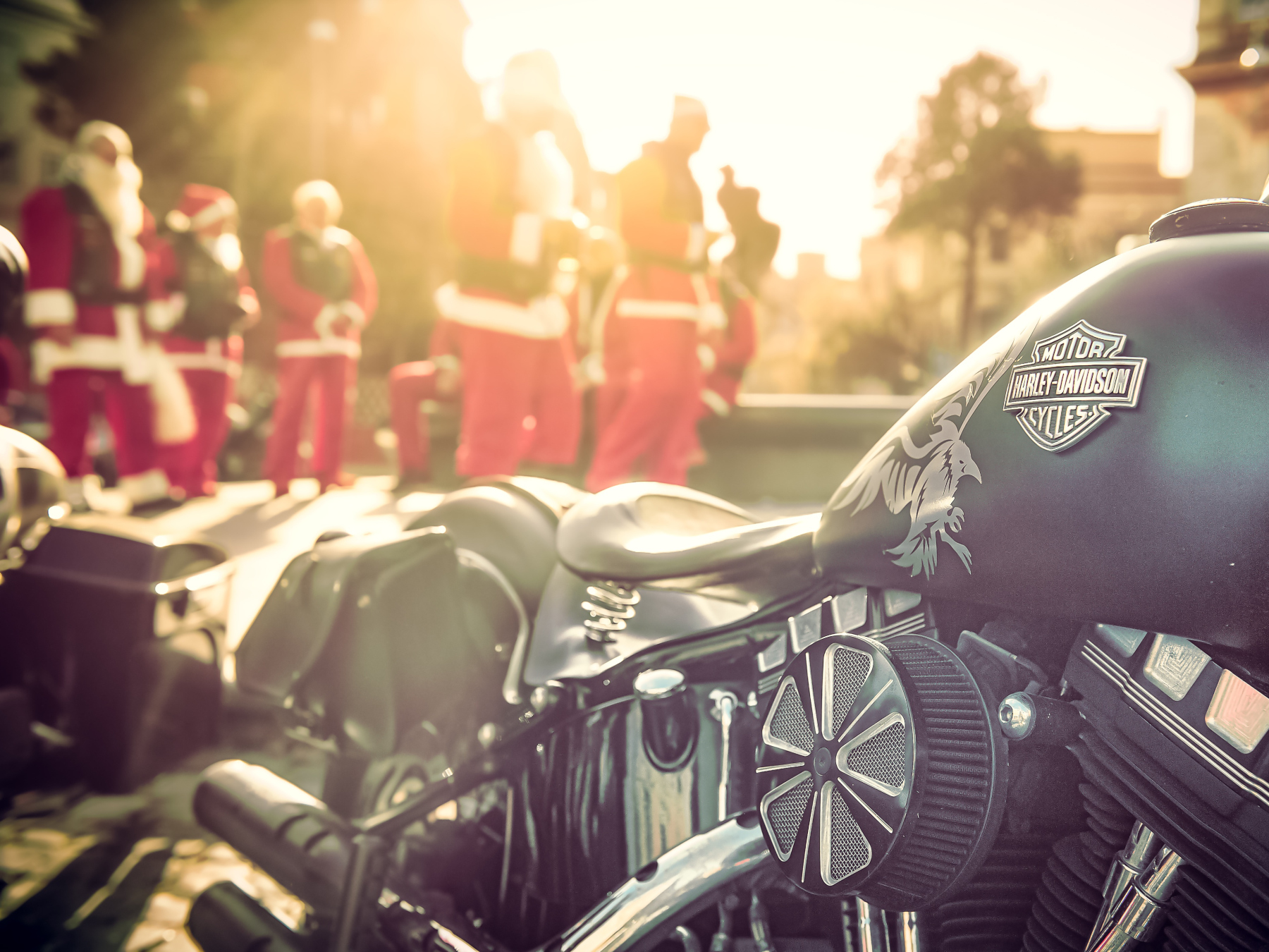 Balade des pères Noël à moto