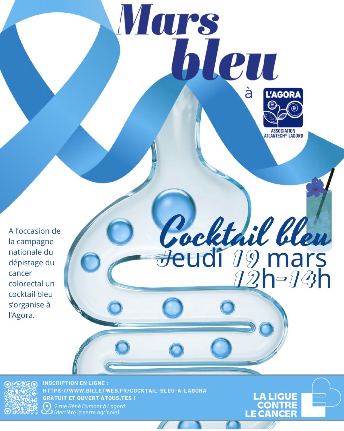 Mars Bleu - Cocktail Bleu à l'Agora