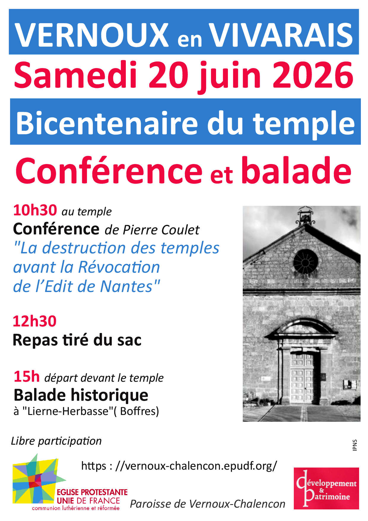 Balade historique "À la découverte de l'histoire du protestantisme dans le secteur de Vernoux-en-Vivarais"