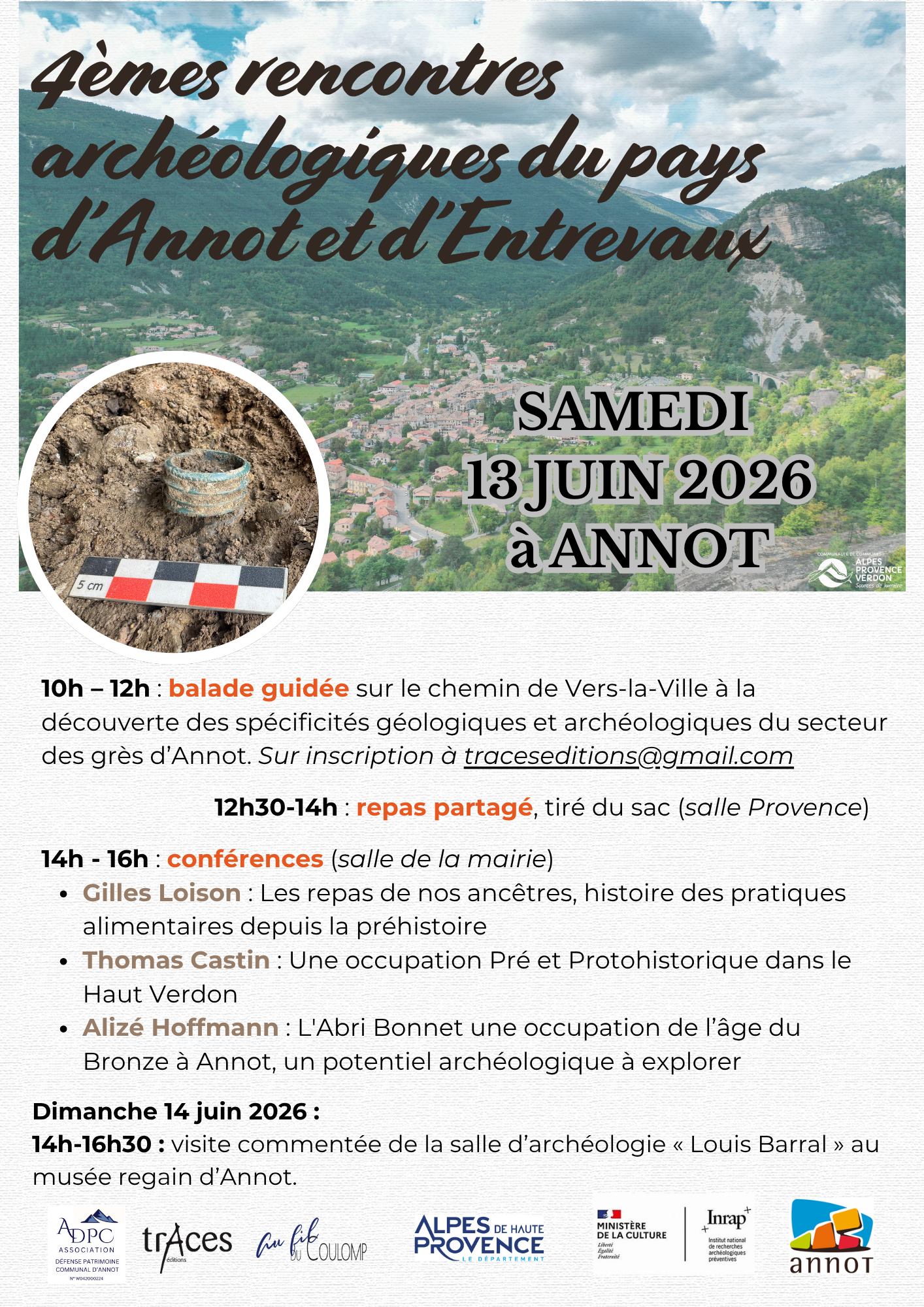 4èmes Rencontres archéologiques du pays d'Annot et d'Entrevaux