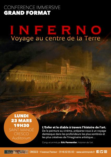 Affiche conférence immersive Grand Format : Inferno - Voyage au centre de la Terre 