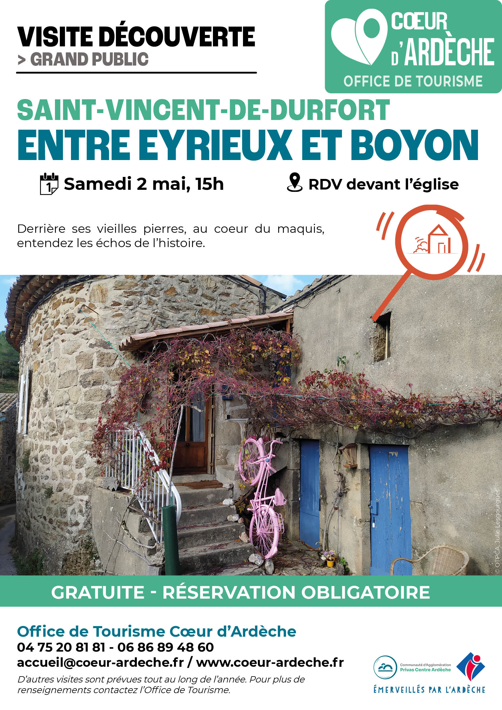 COMPLET - Visite-découverte "Saint-Vincent-de-Durfort, entre Eyrieux et Boyon"