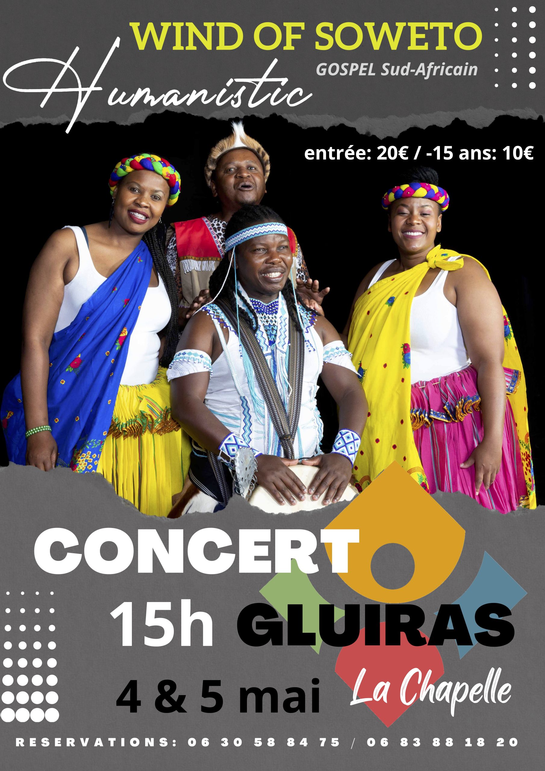 Alle leuke evenementen! : Concerts du groupe de Gospel : Humanistic Wind of Soweto