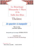 Soirée théâtre : Un quartier si tranquille_Le Bouchage