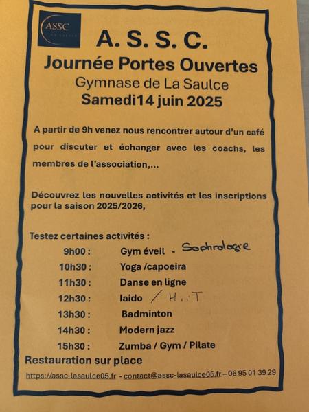 Journée portes ouvertes de l'association sportive et culturelle_La Saulce