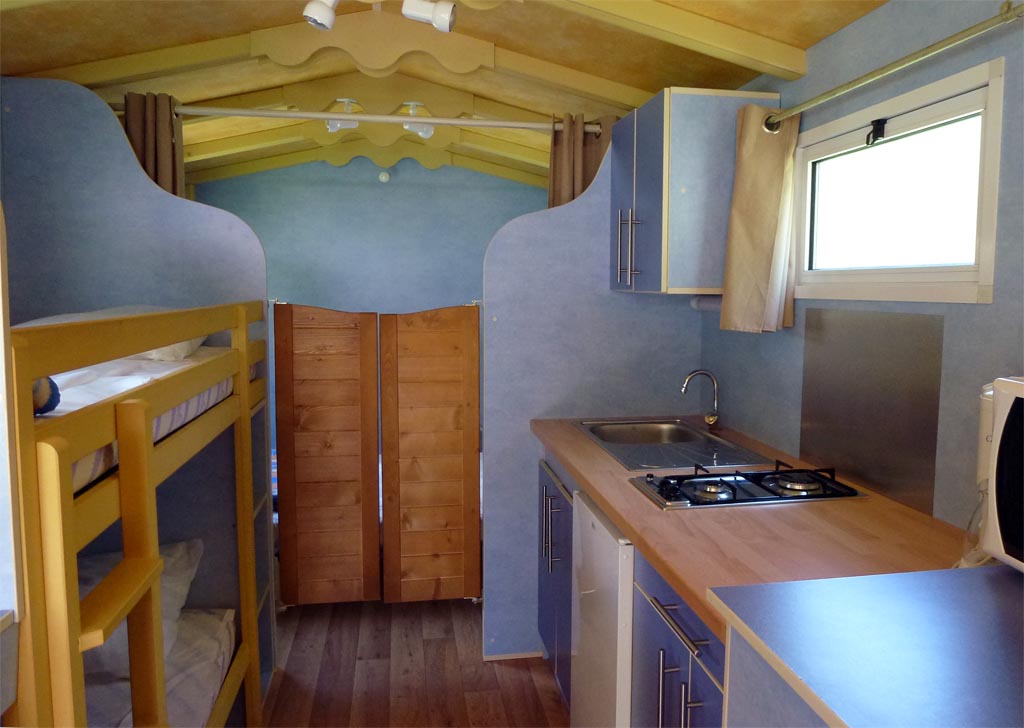 Roulottes (int) au camping Les Foulons