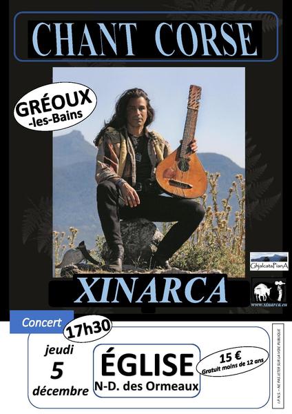 Concert : Xinarca, chant et cistre corses Le 5 déc 2024