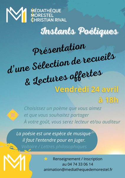 Instants poétiques à la médiathèque de Morestel
