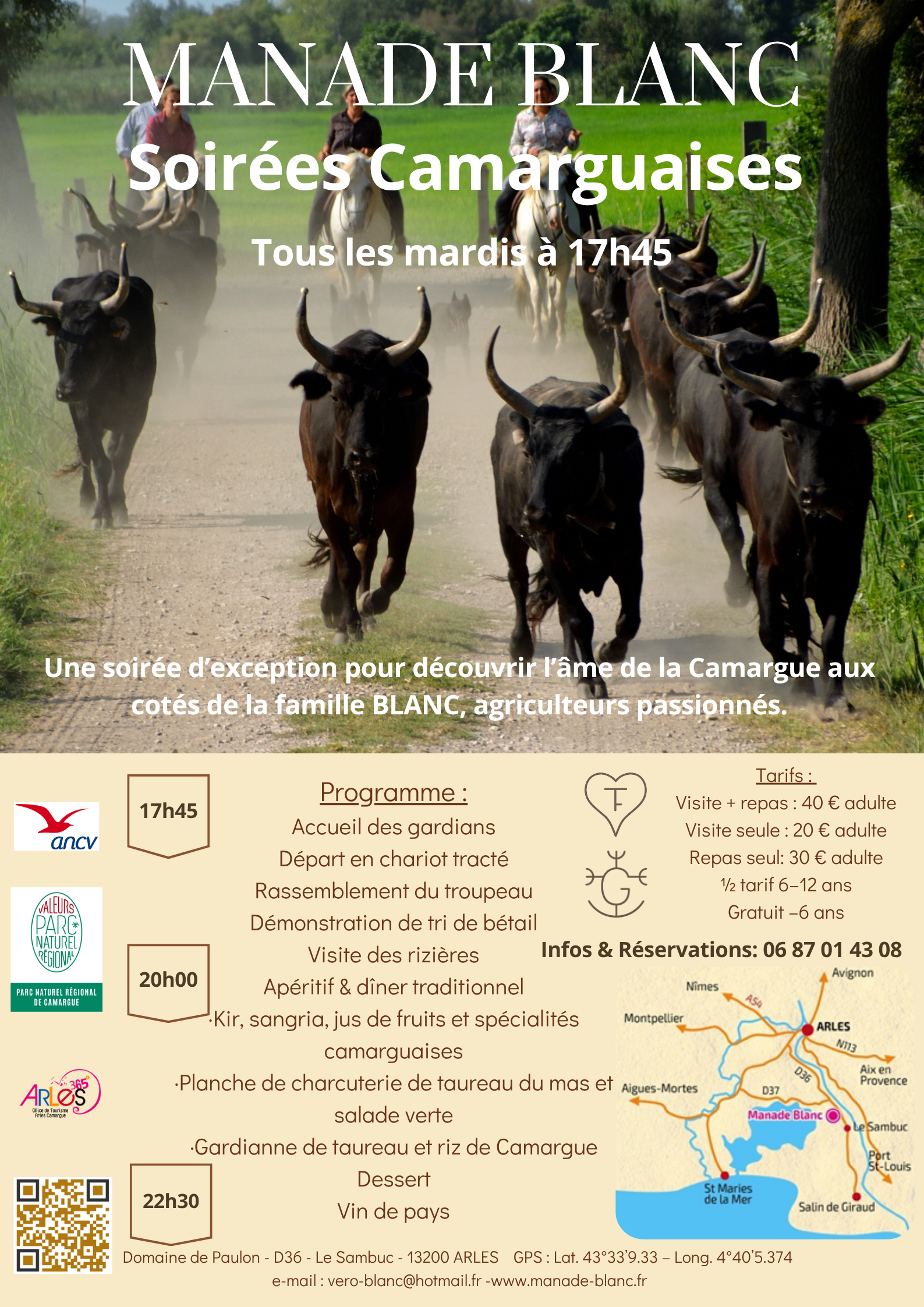 Soirée Camarguaise à la manade Blanc