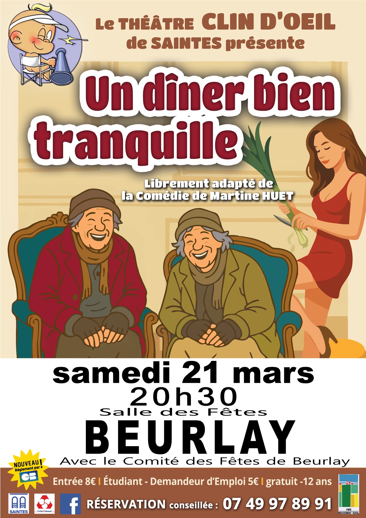 Théâtre Comédie Un Dîner Bien Tranquille BEURLAY