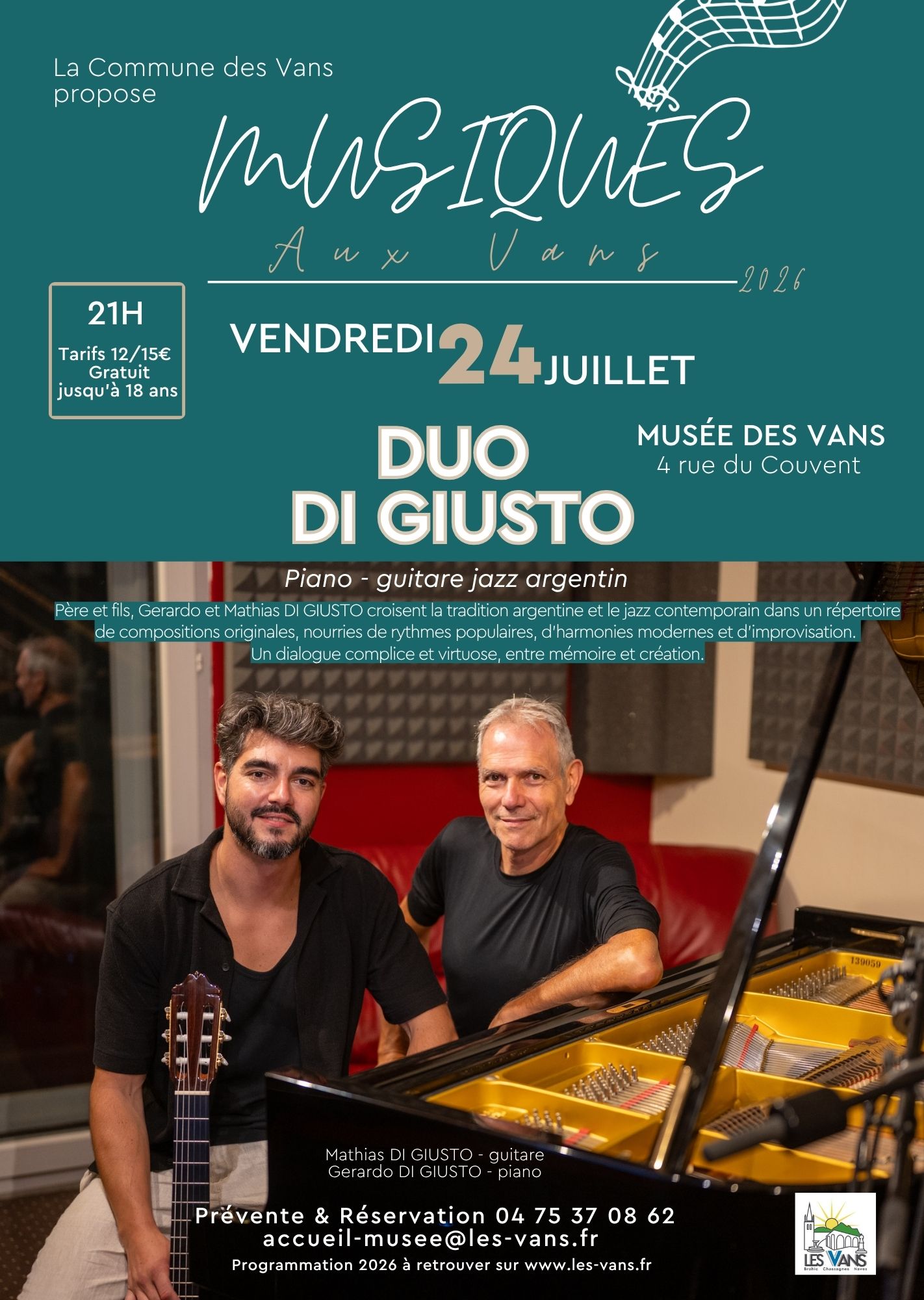 Concert : Duo Di Giusto - Musiques aux Vans