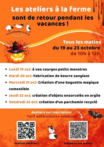 Les Ateliers d’Halloween à la Ferme du Bel Air