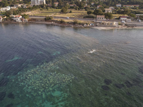 Vue des vestiges immergés depuis le ciel