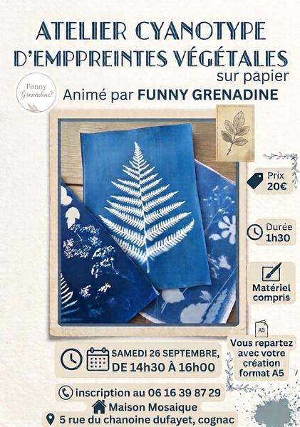 Atelier cyanotype d'empreintes végétales