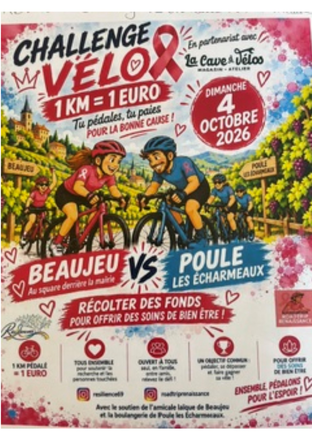 Challlenge VELO - Tu pédale, tu paies pour la bonne cause_Poule-les-Écharmeaux